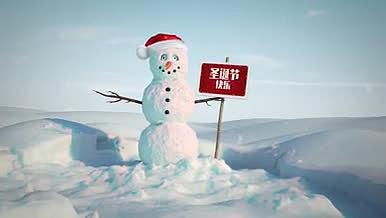 冬季雪球圣诞节开场片头祝福视频的预览图